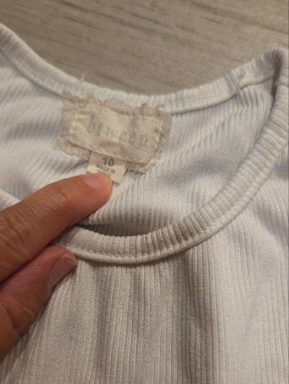 🍁btween White Short Sleeve Ribbed Tee - Picture 2 of 2